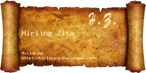 Hirling Zita névjegykártya